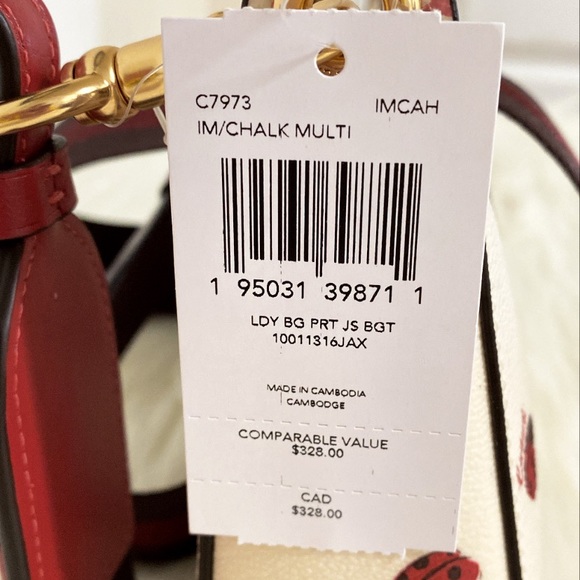 NWT💃Coach Jes Baguette Crossbody Bag With Ladybug Floral Print - Picture 12 of 12